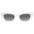 Front view of the RayBan Zena Sunglasses in White colourway, unisex model