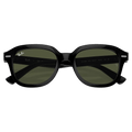 Folded view of the RayBan erik Sunglasses in Black, Green lens, unisex model