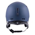 Rear view of a matte navy blue Anon Rodan helmet with a goggle clip, BOA fit dial, and grey interior lining.