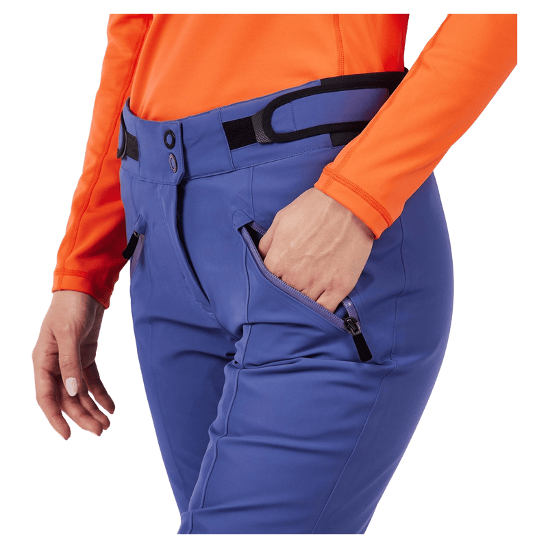 Detail view of the Rossignol BLACKSIDE Pants in FUTURE BLUE colourway, women model