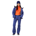 Full-body view of the Rossignol BLACKSIDE Pants in FUTURE BLUE colourway, women model