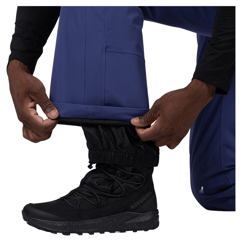 Gaiters view of the Rossignol Blackside 2.0 Pants in FUTURE BLUE colourway, men model