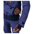 Pass pocket view of the Rossignol Blackside 2.0 Jacket in FUTURE BLUE colourway, men model