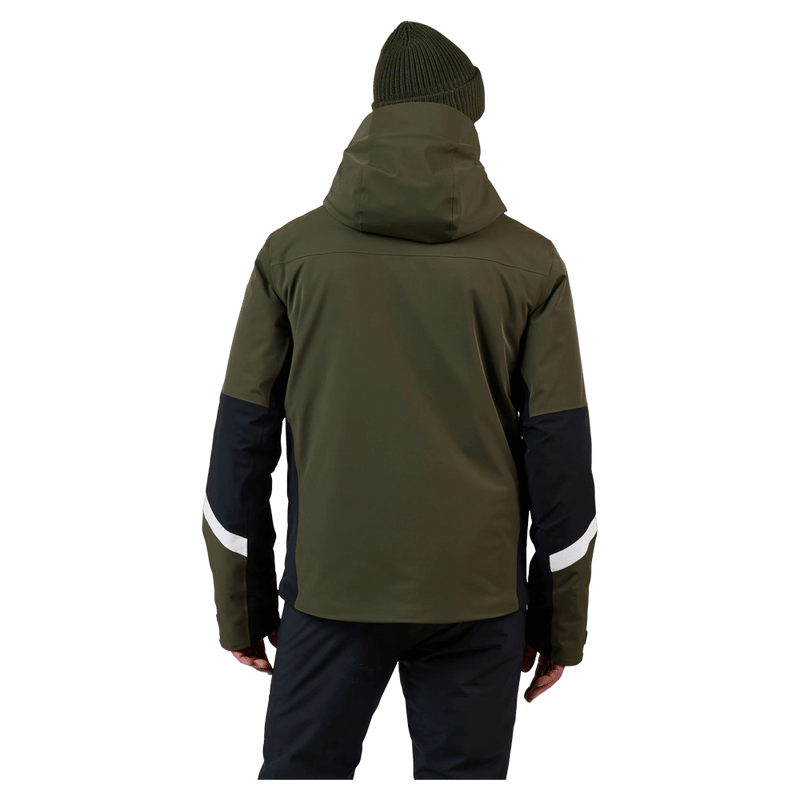 Back view of the Rossignol Ciastel Ski Jacket in Olive Shadow colourway, men model
