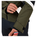 Pass pocket view of the Rossignol Ciastel Ski Jacket in Olive Shadow colourway, men model