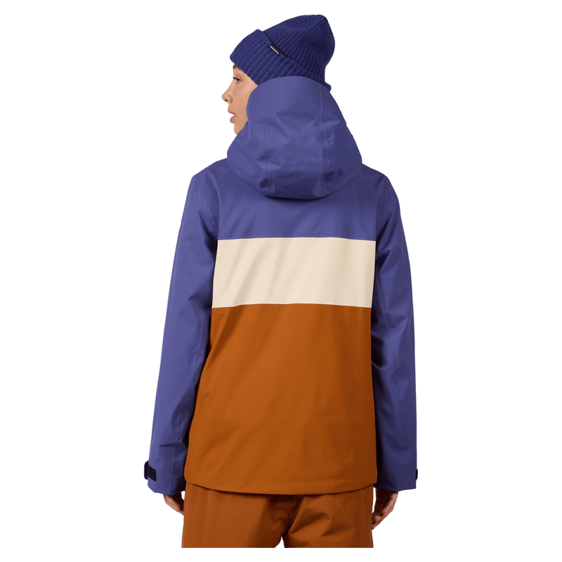 Back view of the Rossignol Desafio Shell 2L Ski Jacket in FUTURE BLUE colourway, women model