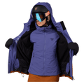 Open jacket view of the Rossignol Desafio Shell 2L Ski Jacket in FUTURE BLUE colourway, women model