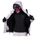 Open jacket view of the Rossignol Desafio Shell 2L Ski Jacket in GALACTIC LILAC colourway, women model