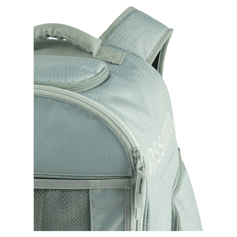 Close view of the Rossignol Electra Boot And Helmet Pack in Aqua colourway, women's model