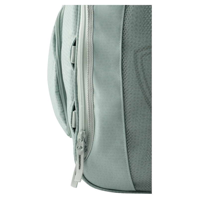 Close view of the Rossignol Electra Boot And Helmet Pack in Aqua colourway, women's model