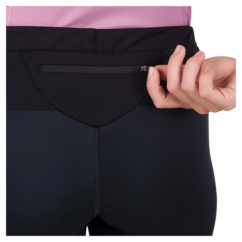 Back pocket view of the Rossignol Genetys Pants in Black colourway, women model