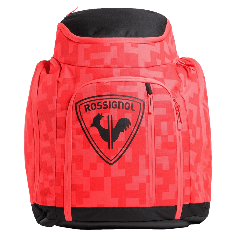 Front view of the Rossignol Hero Athletes Bag in Hot Red colourway, unisex's model