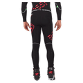 Back view of the Rossignol Infini Compression Race Tights in Neon Red colourway, men model