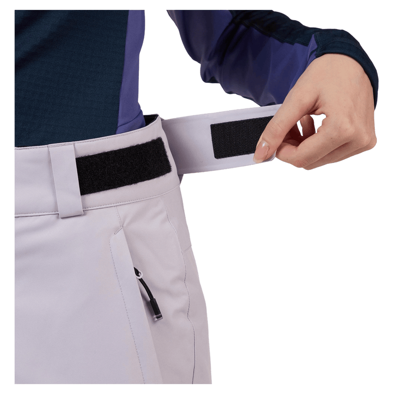 Waist view of the Rossignol Insulated Ski Pants in GALACTIC LILAC colourway, women model
