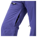 Thigh vents view of the Rossignol Outerlimits Insulated Ski Pants in FUTURE BLUE colourway, women model