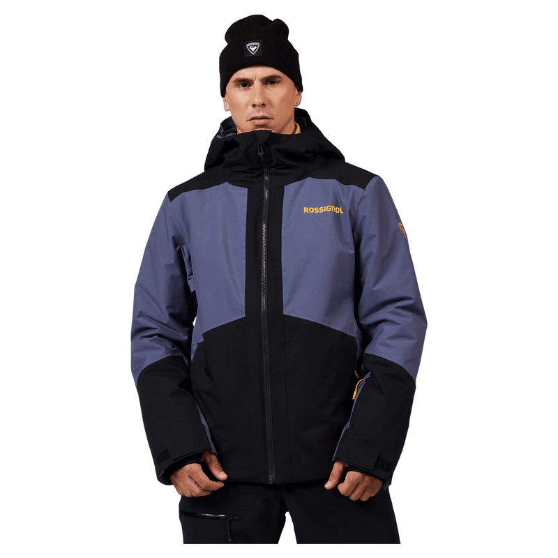 Front view of the Rossignol Rochrun Insulated Jacket in TRUE NIGHT BLUE colourway, men model