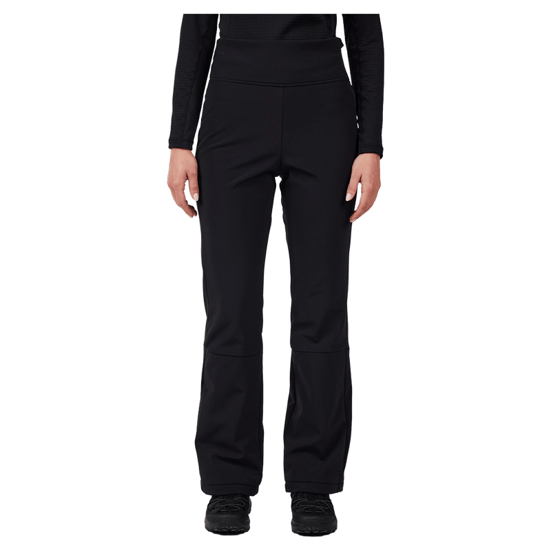Front view of the Rossignol SOFTSHELL Ski Pants in Black colourway, women model