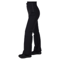 Side view of the Rossignol SOFTSHELL Ski Pants in Black colourway, women model