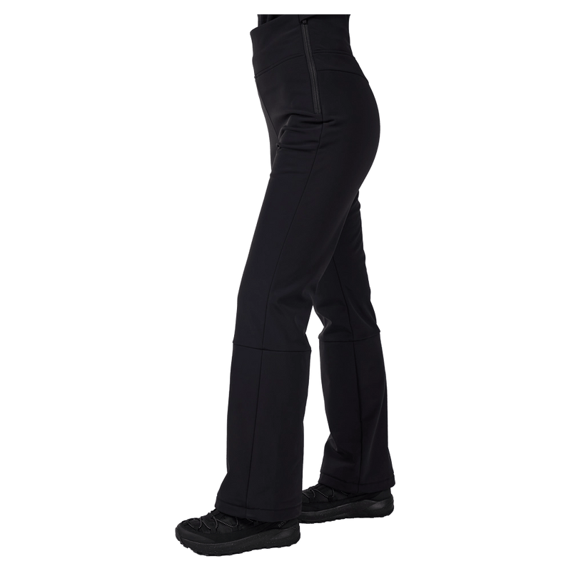 Side view of the Rossignol SOFTSHELL Ski Pants in Black colourway, women model