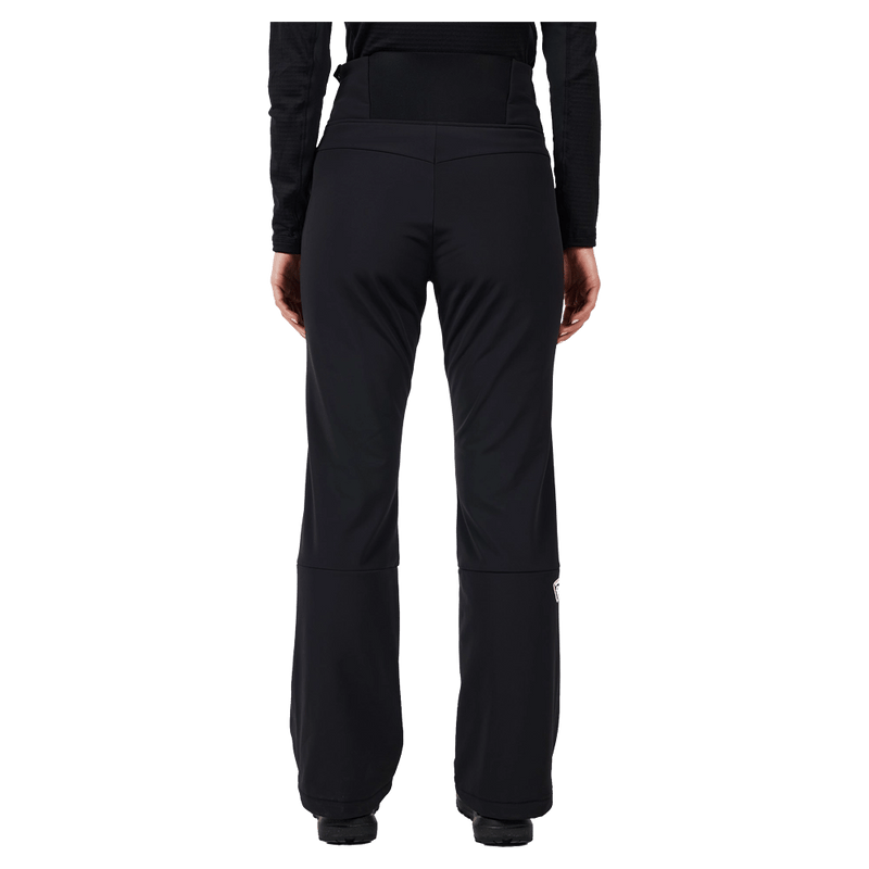 Back view of the Rossignol SOFTSHELL Ski Pants in Black colourway, women model