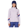 Front view of the Rossignol Strawpile Full-Zip Fleece Jacket in GALACTIC LILAC colourway, women model