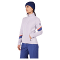 Side view of the Rossignol Strawpile Full-Zip Fleece Jacket in GALACTIC LILAC colourway, women model