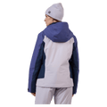 Back view of the Rossignol VELIKA INSULATED Jacket in GALACTIC LILAC colourway, women model