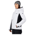 Side view of the Rossignol VELIKA INSULATED Jacket in WHITE colourway, women model