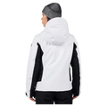 Back view of the Rossignol VELIKA INSULATED Jacket in WHITE colourway, women model