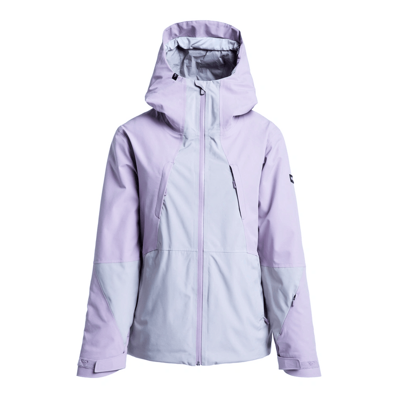 View of women in Roxy Wild Twist Snowboard Jacket - Womens in colour Nirvana.