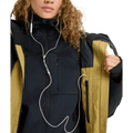 View of women in Roxy Wild Twist Snowboard Jacket - Womens in colour True Black.