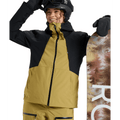 View of women in Roxy Wild Twist Snowboard Jacket - Womens in colour True Black.