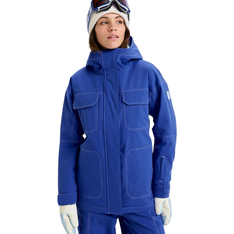 Front image of the Chloe Kim Snowboard Jacket - Womens in Dazzling Blue