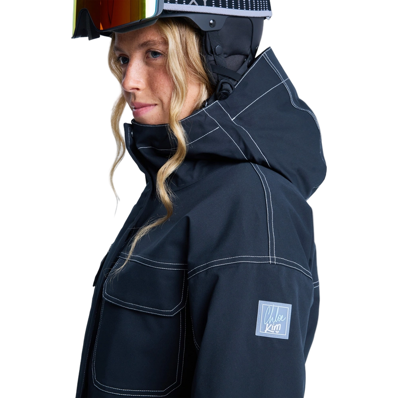 Side image of the Chloe Kim Snowboard Jacket - Womens in True Black