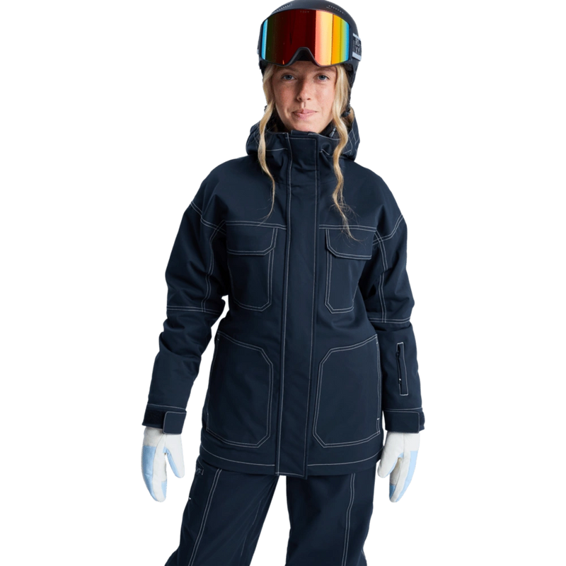 Front image of the Chloe Kim Snowboard Jacket - Womens in True Black