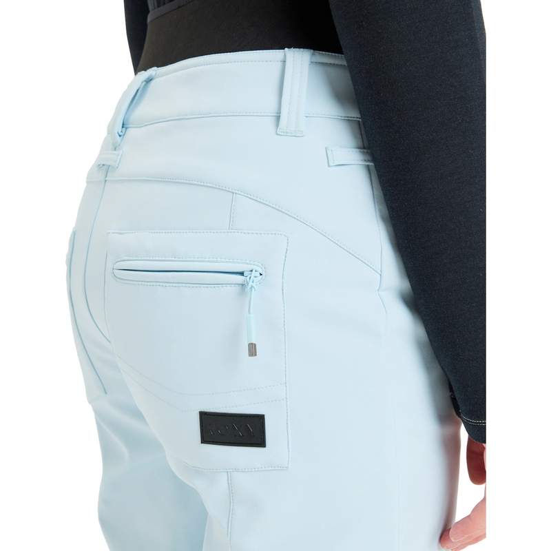 Detail image of the Rising High Snowboard Pants - Womens in Ice Blue