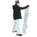 Back image of the Rising High Snowboard Pants - Womens in Ice Blue