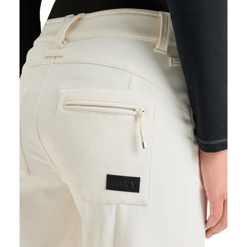 Detail image of the Rising High Snowboard Pants - Womens in Whisper White