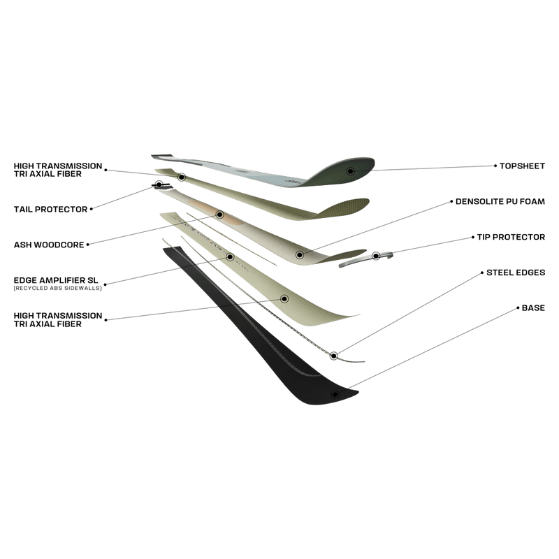 Construction view of the SALOMON S/MAX N10 Silver Metal_Glitter_Gold Skis,  26/27 Womens's model
