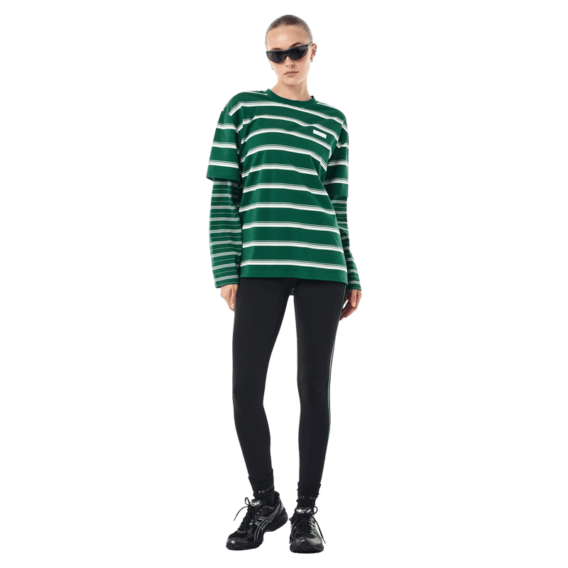 Full view of P.E Nation Spark LS Tee - Womens in colour Amazon Stripe.