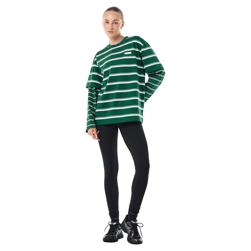 Full view of P.E Nation Spark LS Tee - Womens in colour Amazon Stripe.