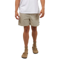Front image of the Stripe Linen Shorts Mens in Tan
