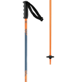 Close up view of the top and bottom Salomon Brigade Jr Ski single Pole in orange and blue.