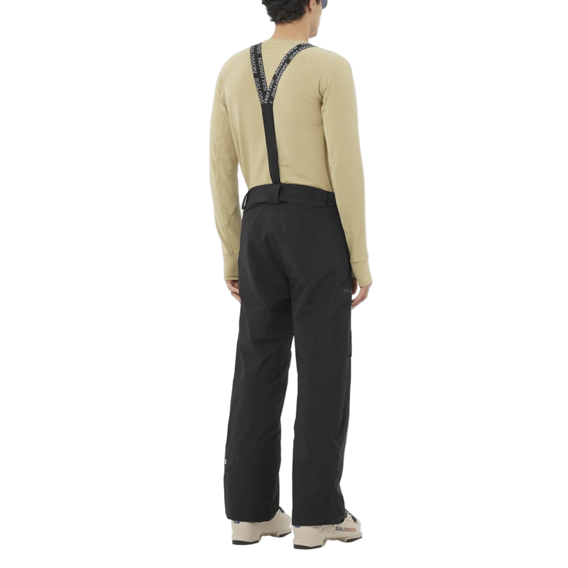 Full-body back view of the Salomon 2026 Brilliant Pant in Deep Black colourway, men's model.