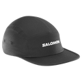 Main view of the Salomon 5 Panle Cap in Deep Black colourway, unisex model