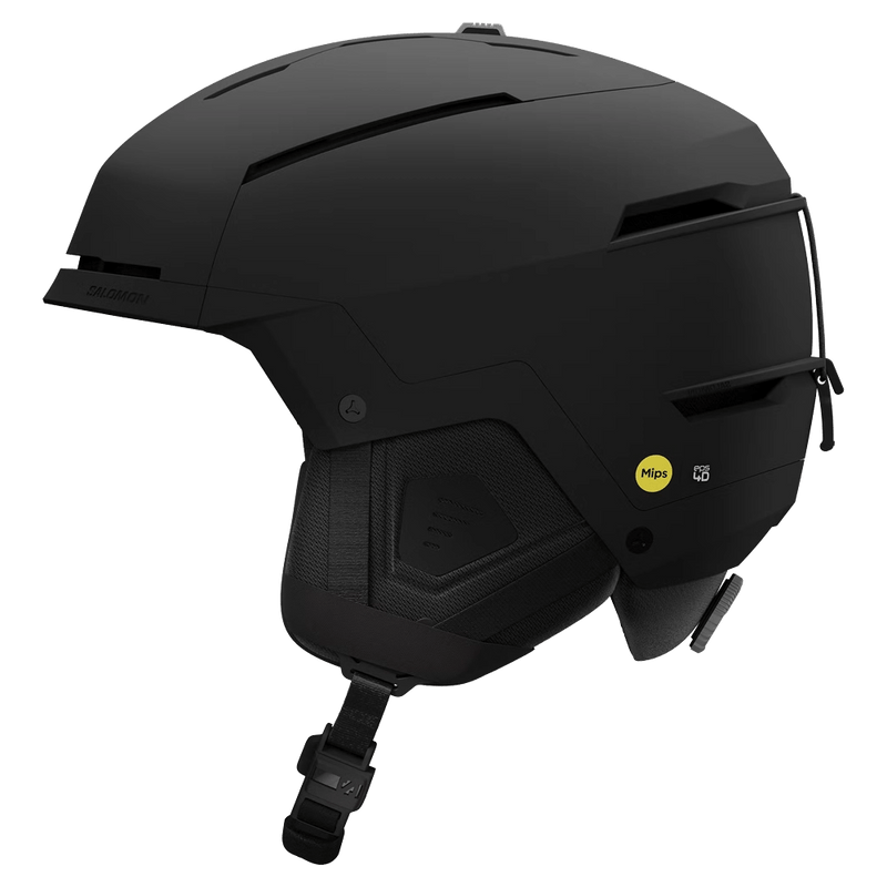 Side view of the Salomon Arcane Prime Mips Helmet in Black colourway, unisex's model
