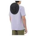 Back view of the Salomon Chest Logo Tee in Cosmic Sky colourway, unisex model