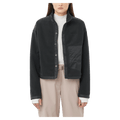 Front view of the Salomon Chroma  Fleece Cardigan in Deep Black colourway, women model