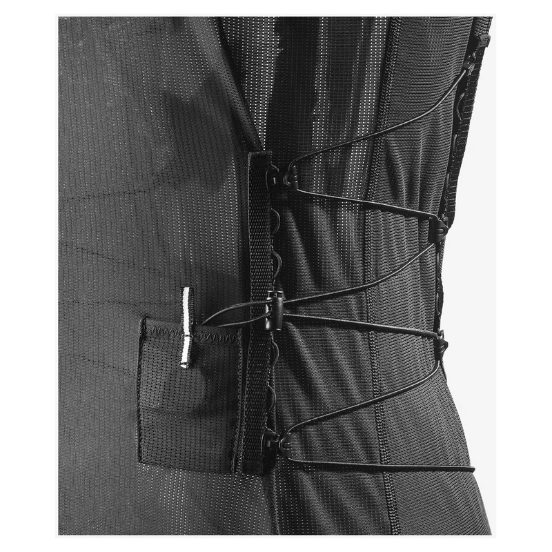 Detail view of the Salomon Flexcell Pro Back Protection in Black colourway, kids model