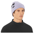 Worm view of the Salomon Hermitage Beanie in Cosmic Sky colourway, unisex's model